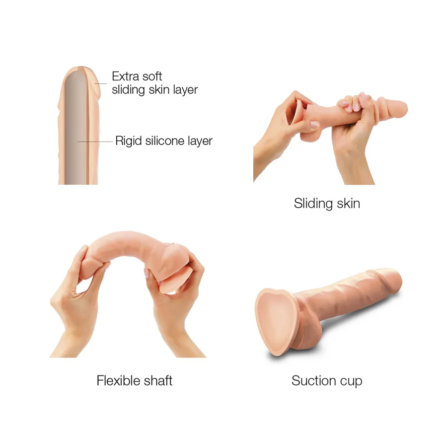 Реалистичный фаллоимитатор Strap-On-Me Sliding Skin Realistic Dildo Vanille L, эффект подвижной кожи
