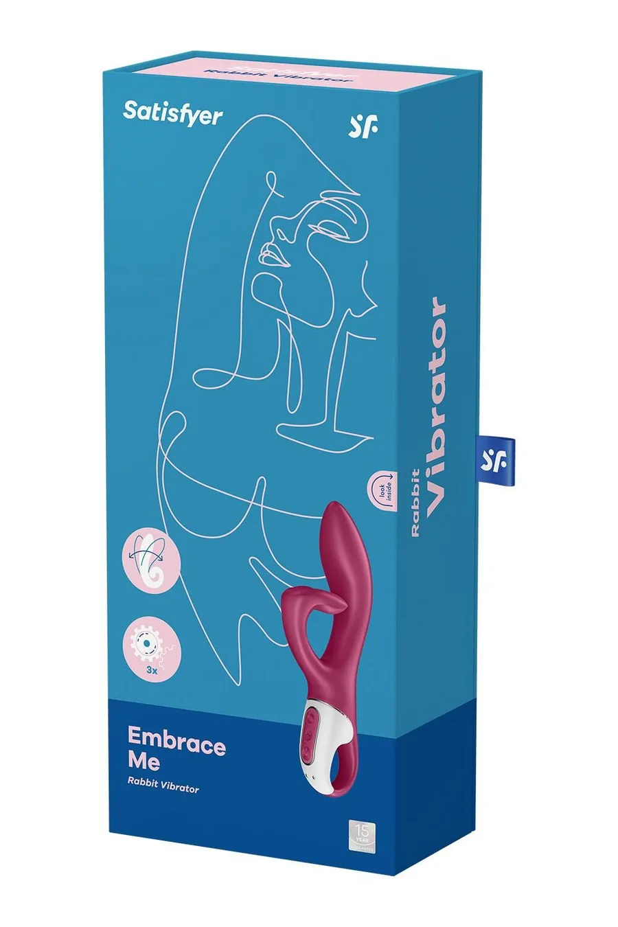 Вибратор кролик с тройным отростком Satisfyer Embrace me Berry, 2 мотора, диаметр 3,6 см