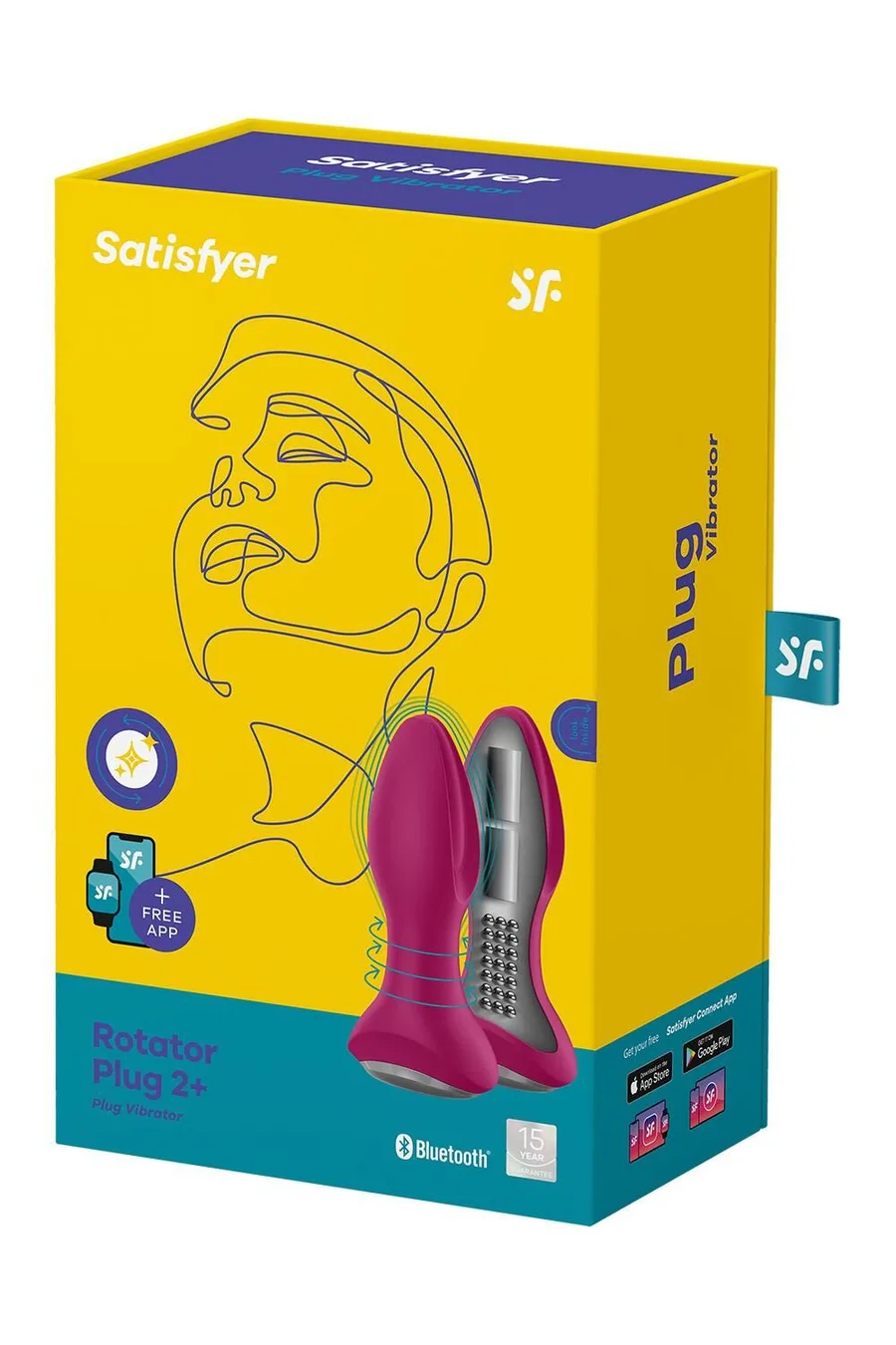 Анальная смарт вибропробка с жемчужным массажем Satisfyer Rotator Plug 2+ Violet