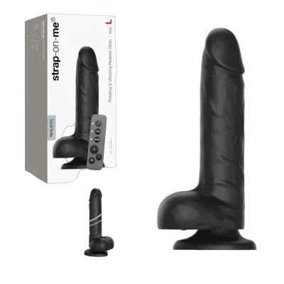 Фалоімітатор з вібрацією і ротацією Strap-On-Me Rotating & Vibrating Realistic Dildo - L - Black