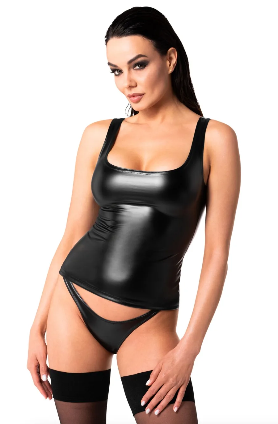 Топ Noir Handmade F346 Powerwetlook top - S