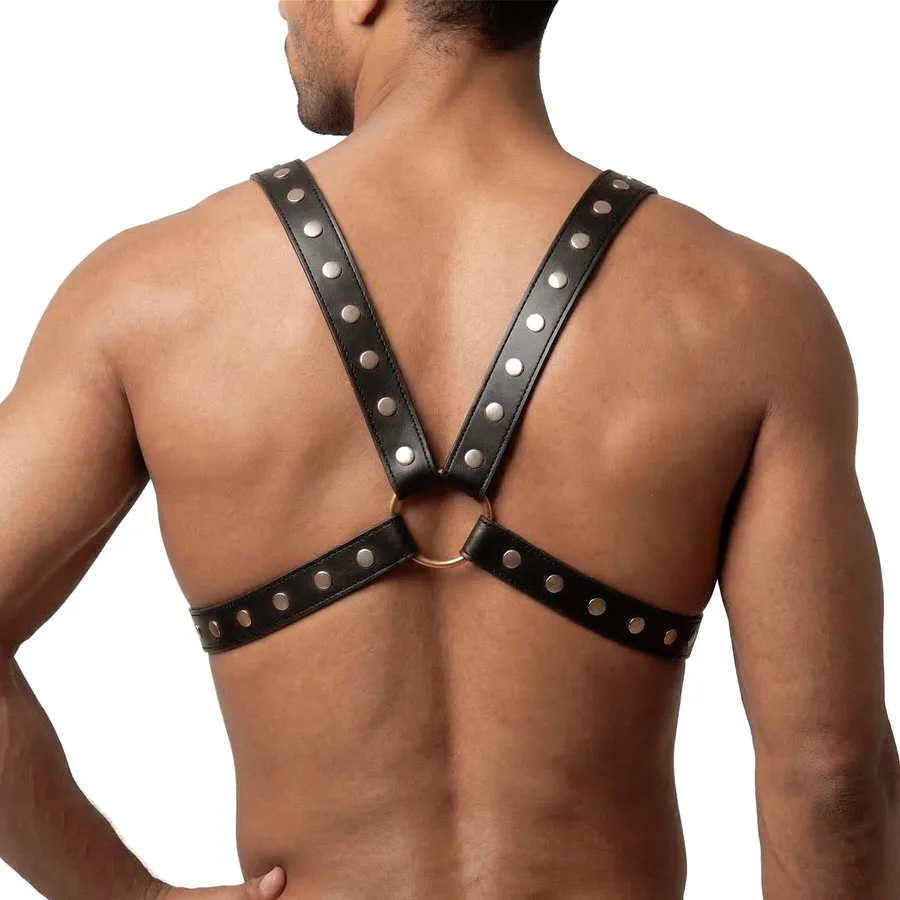 Мужская портупея Art of Sex - Spartacus, натуральная кожа, цвет черный, размер L-2XL
