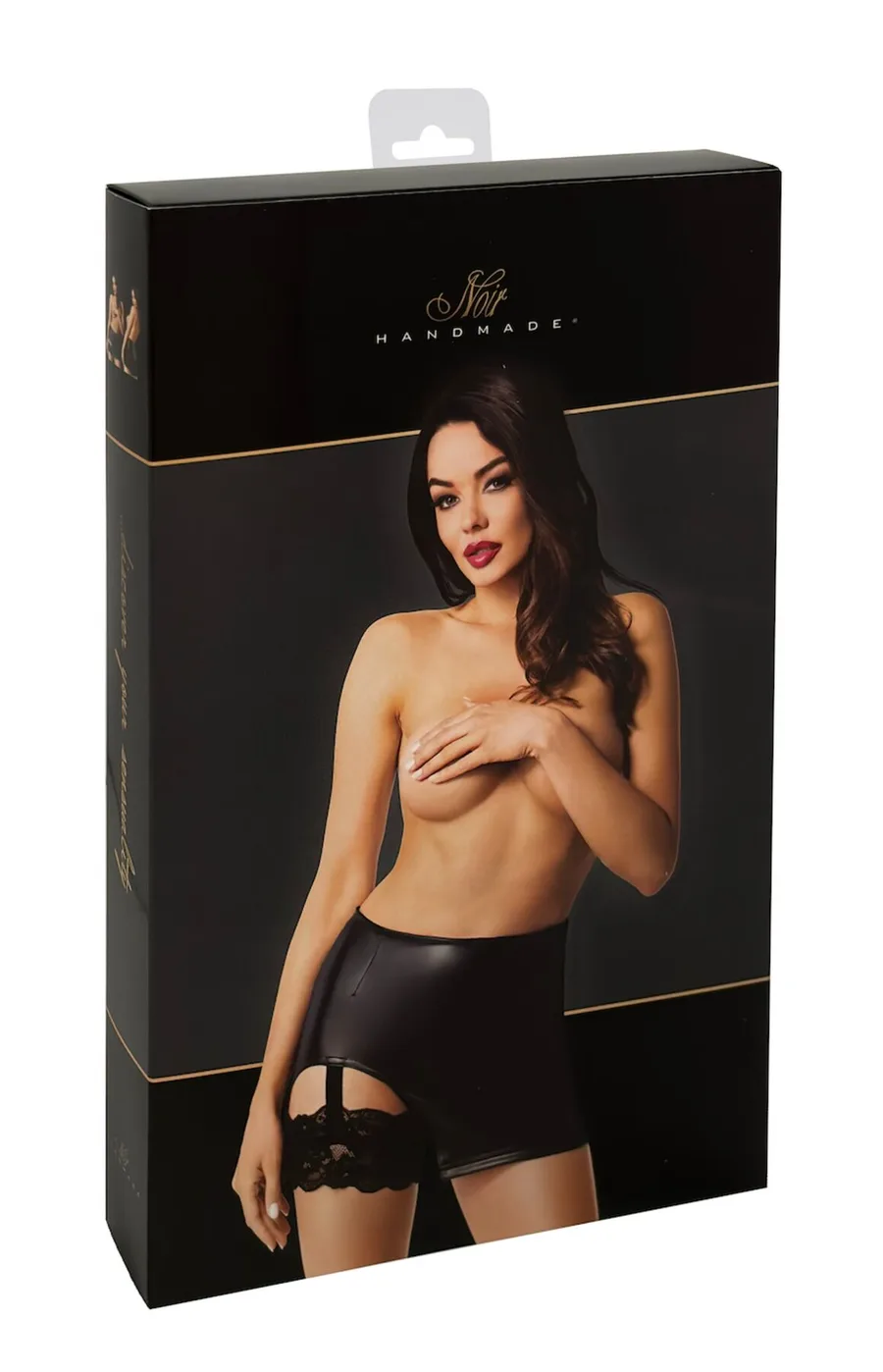 Спідниця Noir Handmade F345 Powerwetlook skirt with garter - XL
