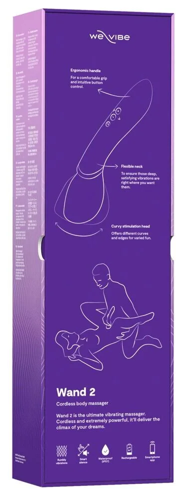 Смарт-вібромасажер We-Vibe Wand 2 Purple, дуже потужний, функція Smart Silence