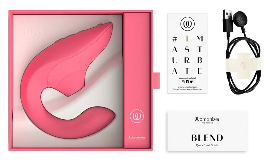 Вагинально-клиторальный стимулятор Womanizer Blend Vibrant Rose, вибрация + вакуум, 2 мотора