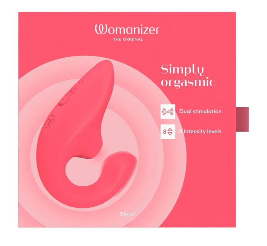 Вагинально-клиторальный стимулятор Womanizer Blend Vibrant Rose, вибрация + вакуум, 2 мотора