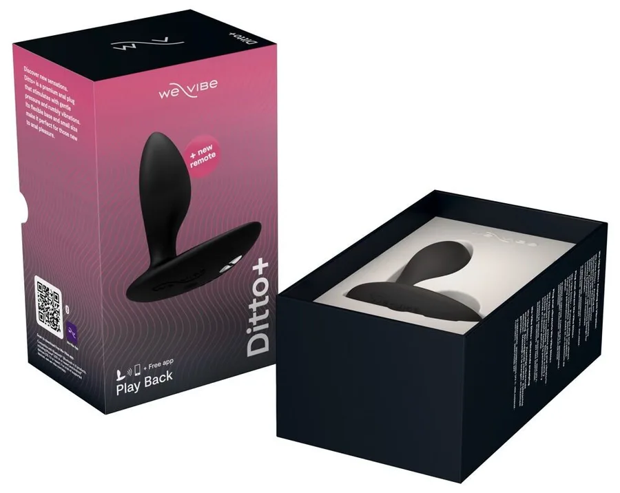 Анальная смарт-вибропробка We-Vibe Ditto+ Satin Black с пультом ДУ