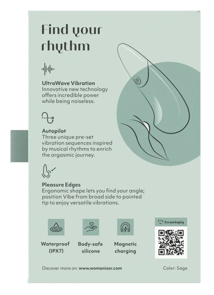 Мінівібратор Womanizer Vibe Sage, 3 авторежими + 10 рівнів інтенсивності