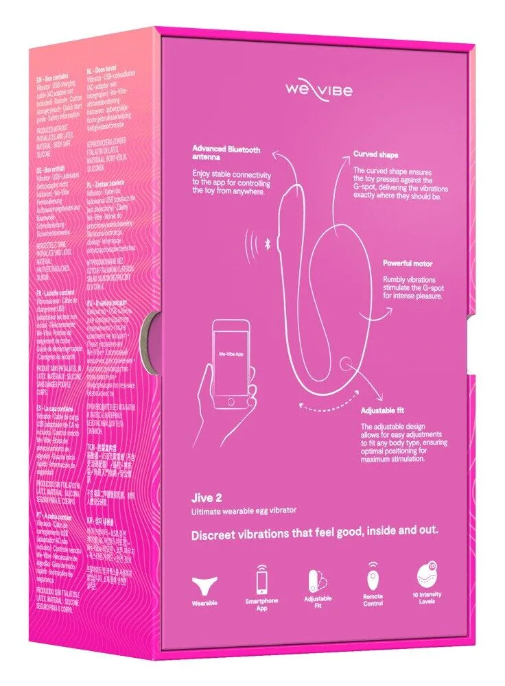 Смарт-віброяйце We-Vibe Jive 2 Electric Pink, пульт ДК, до 4 годин роботи