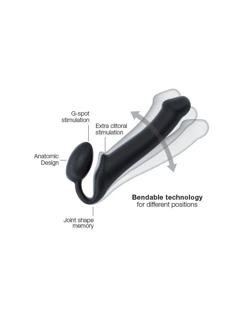 Безремінний страпон Strap-On-Me Black S, повністю регульований, діаметр 2,7 см