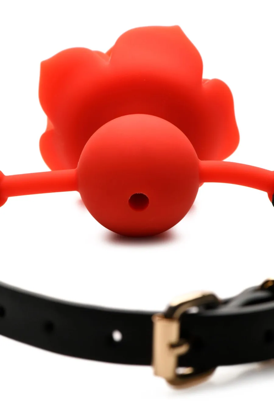 Силиконовый кляп с розой Master Series: Blossom Silicone Rose Gag – Red