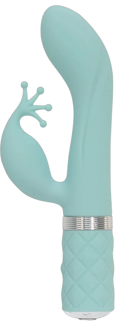 Розкішний вібратор-кролик Pillow Talk - Kinky Teal з кристалом Сваровські, потужний