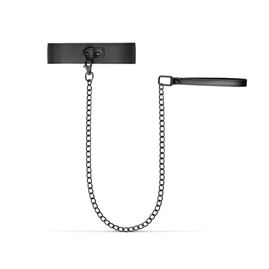Ошейник с поводком Bedroom Fantasies: Faux Leather Collar & Chain