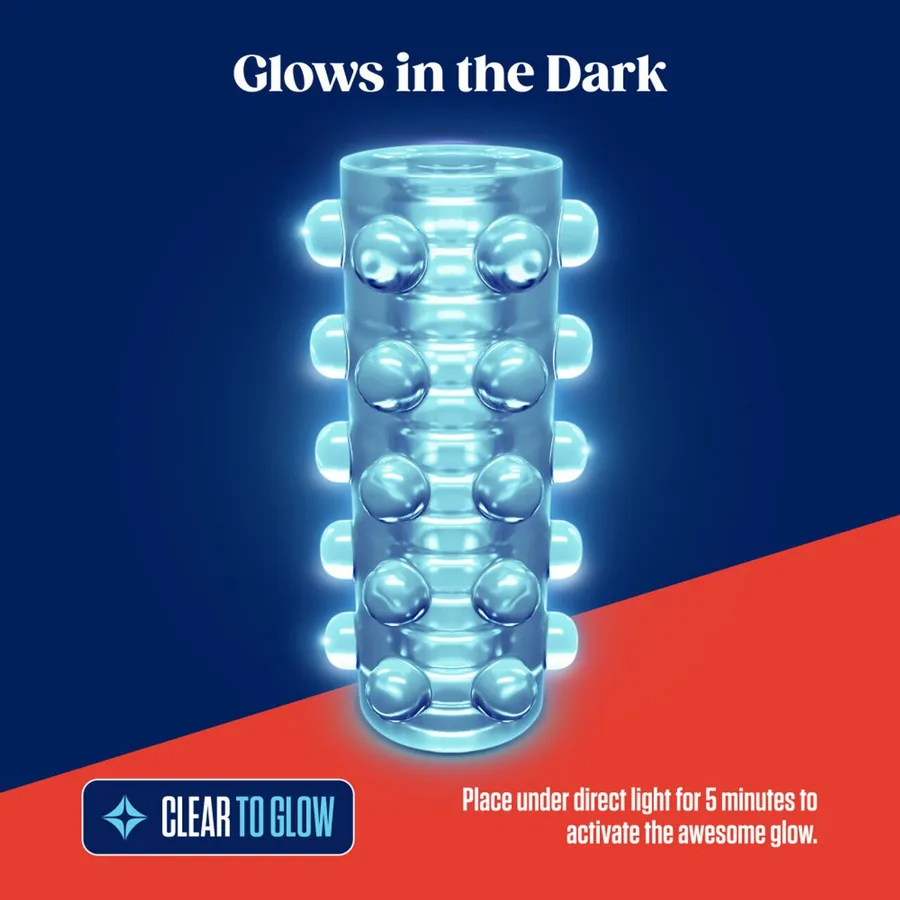 Мастурбатор Blush Rize – Swich Glow in the Dark Masturbator Clear, двосторонній, світиться в темряві