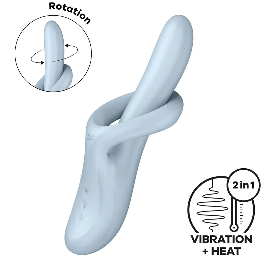 Вибратор с ротацией Satisfyer Heat Flex 4 Blue, подогрев до 39°C
