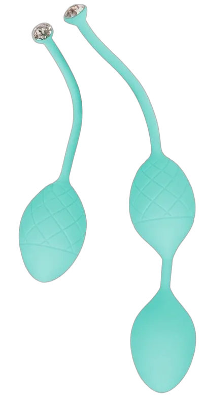 Розкішні вагінальні кульки PILLOW TALK - Frisky Teal з кристалом, діаметр 3,2 см, вага 49-75 гр