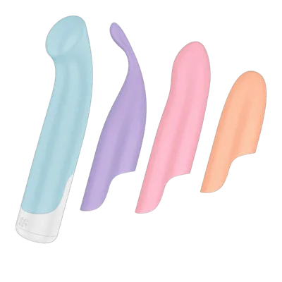 Набор 4-в-1 Satisfyer Playful Four, вибратор и 4 насадки, 12 режимов