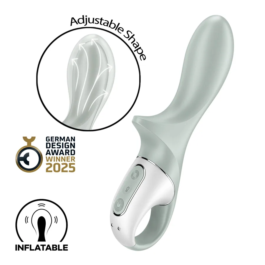 Анальный надувной вибратор Satisfyer Air Pump Booty 3, гибкий ствол