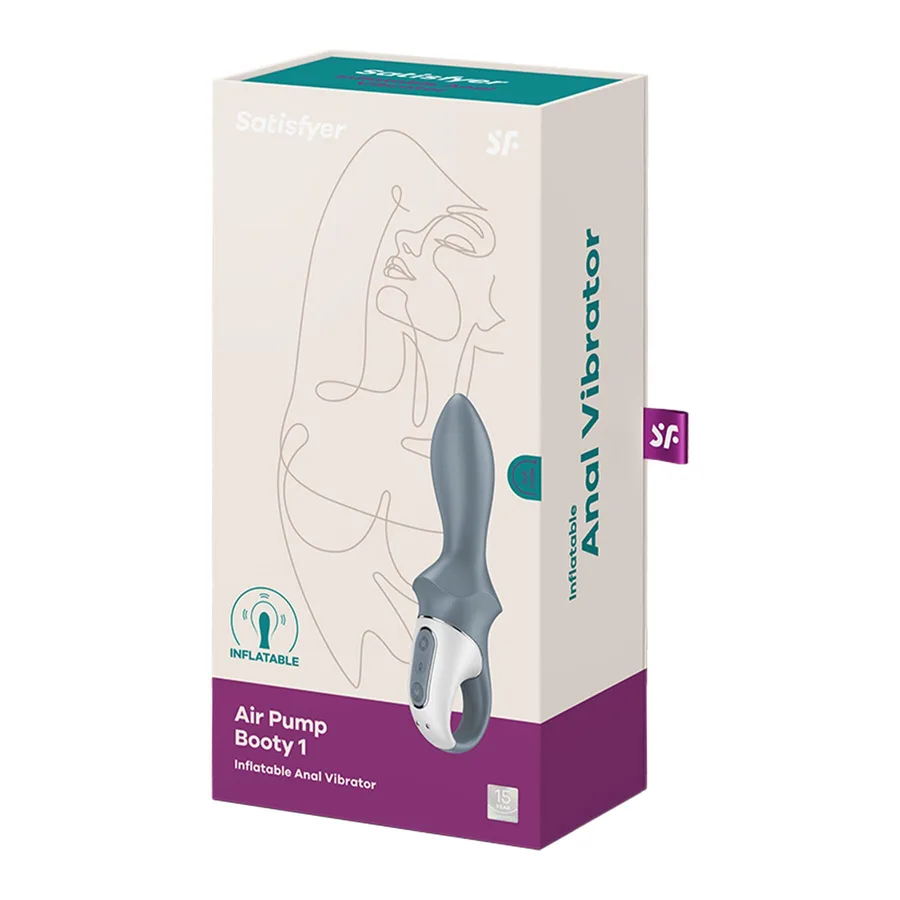 Анальный надувной вибратор Satisfyer Air Pump Booty 1, гибкий ствол