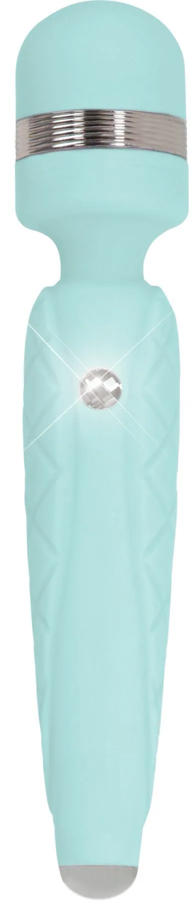 Роскошный вибромассажер PILLOW TALK - Cheeky Teal с кристаллом Swarovski, плавное повышение мощности