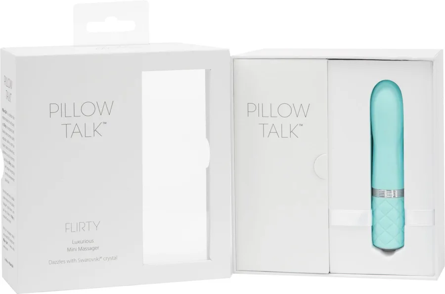 Розкішний вібратор PILLOW TALK - Flirty Teal з кристалом Swarovski, гнучка головка