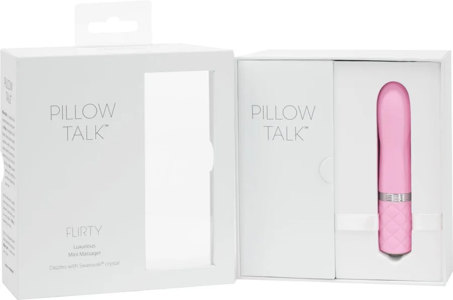 Розкішний вібратор PILLOW TALK - Flirty Pink з кристалом Swarovski, гнучка головка