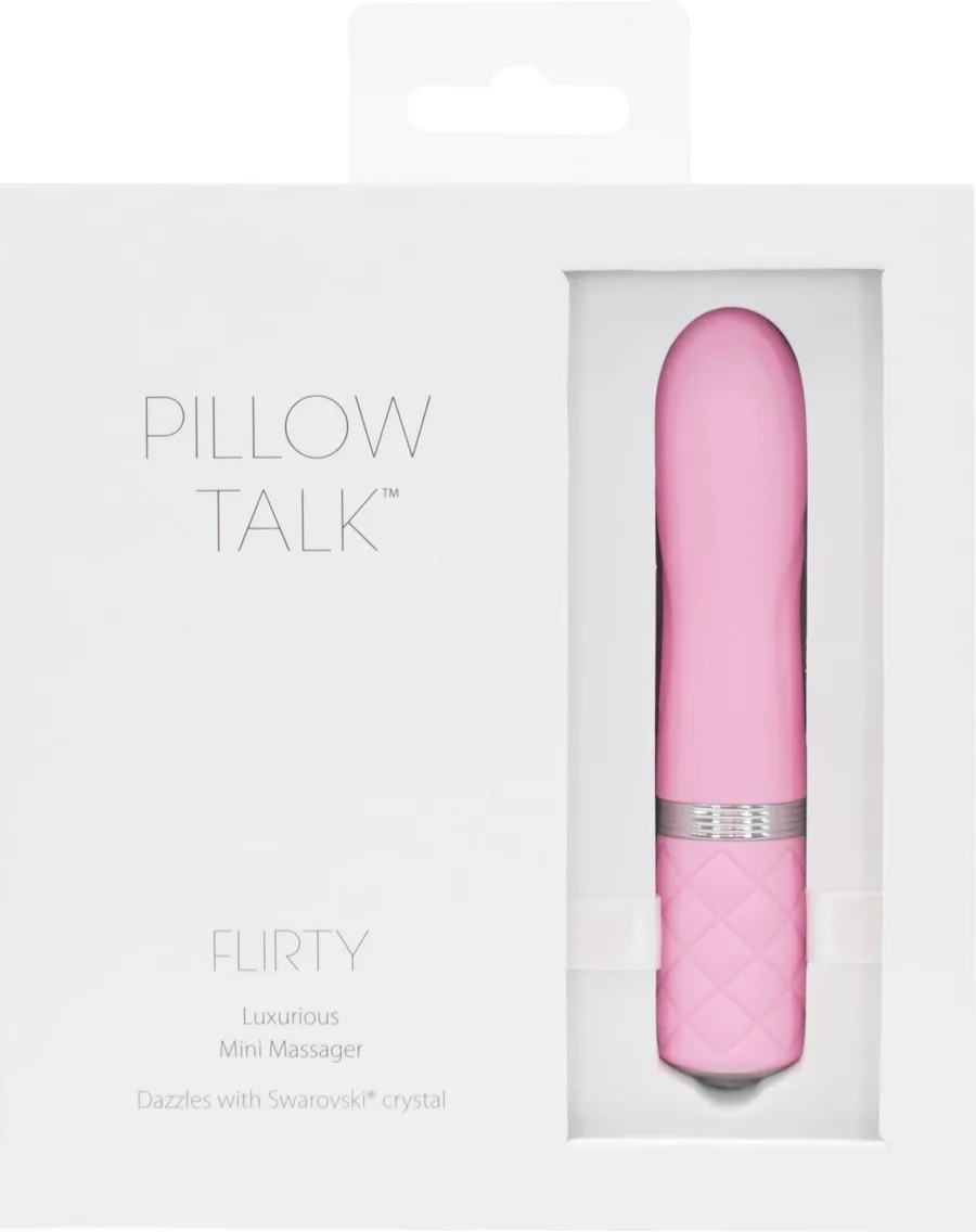 Розкішний вібратор PILLOW TALK - Flirty Pink з кристалом Swarovski, гнучка головка