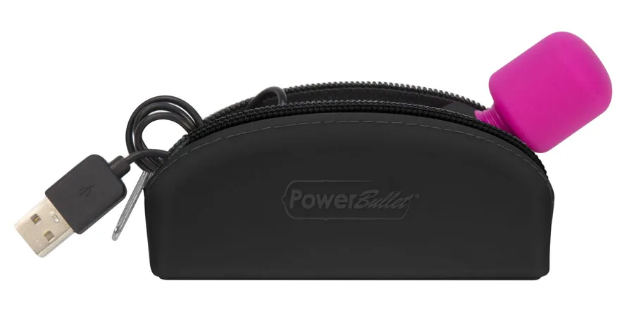 Мини-вибромассажер PalmPower Pocket с чехлом на молнии, водостойкий, перезаряжаемый, длина 9 см