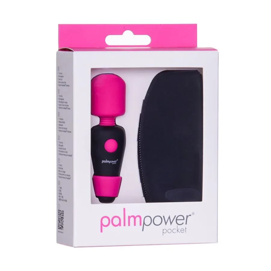 Мини-вибромассажер PalmPower Pocket с чехлом на молнии, водостойкий, перезаряжаемый, длина 9 см