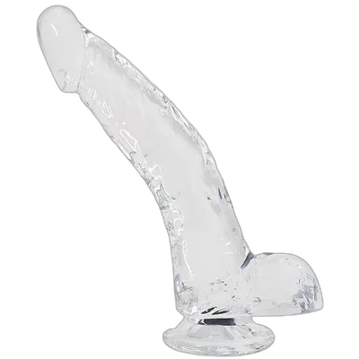 Прозорий фалоімітатор Alive Jelly Dildo Stallion, ТПЕ, присоска, діаметр 3,5 см, довжина 22 см