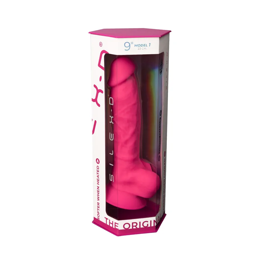 Фалоімітатор SilexD Tomas Pink (MODEL 1 size 9in), двошаровий, силікон + Silexpan, діаметр 4,9см