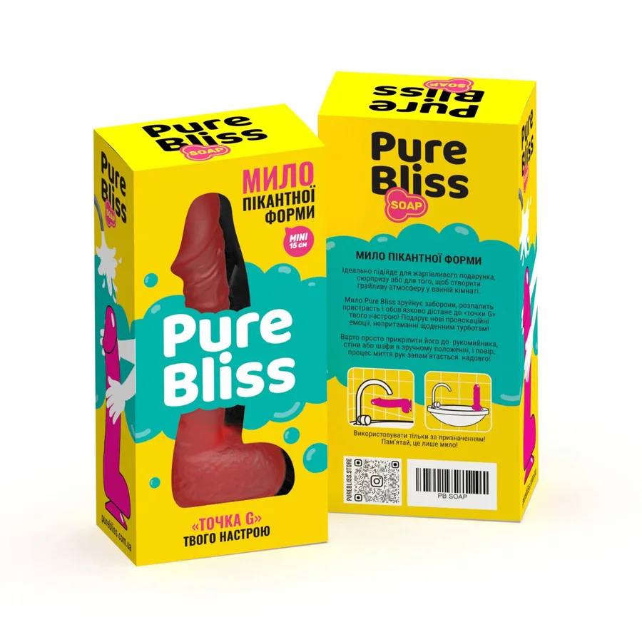 Мыло в форме пениса Pure Bliss MINI Red, крафтовое мыло-член, натуральное