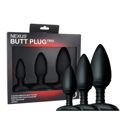 Набір анальних пробок Nexus Butt Plug Trio, макс. діаметр 3–4–5 см