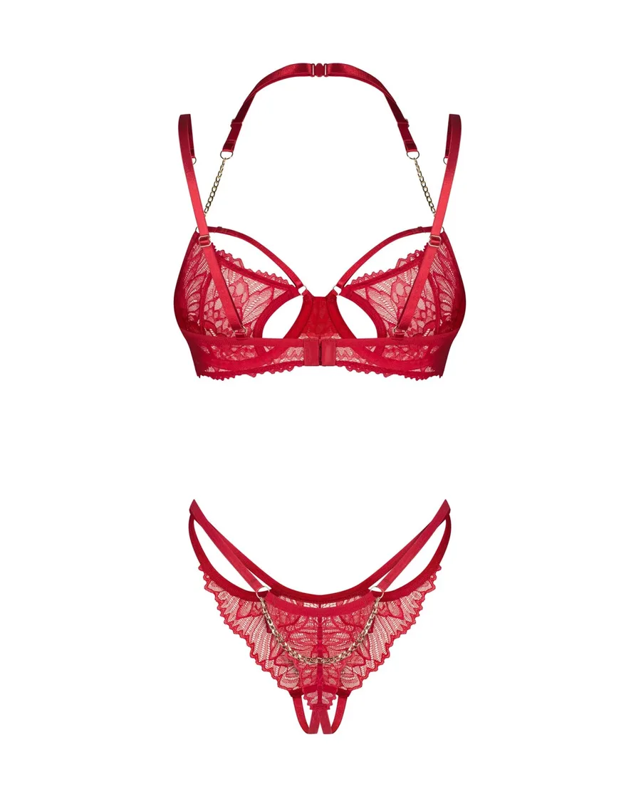 Комплект Obsessive Matildea 2-pcs crotchless set 2XL/3XL