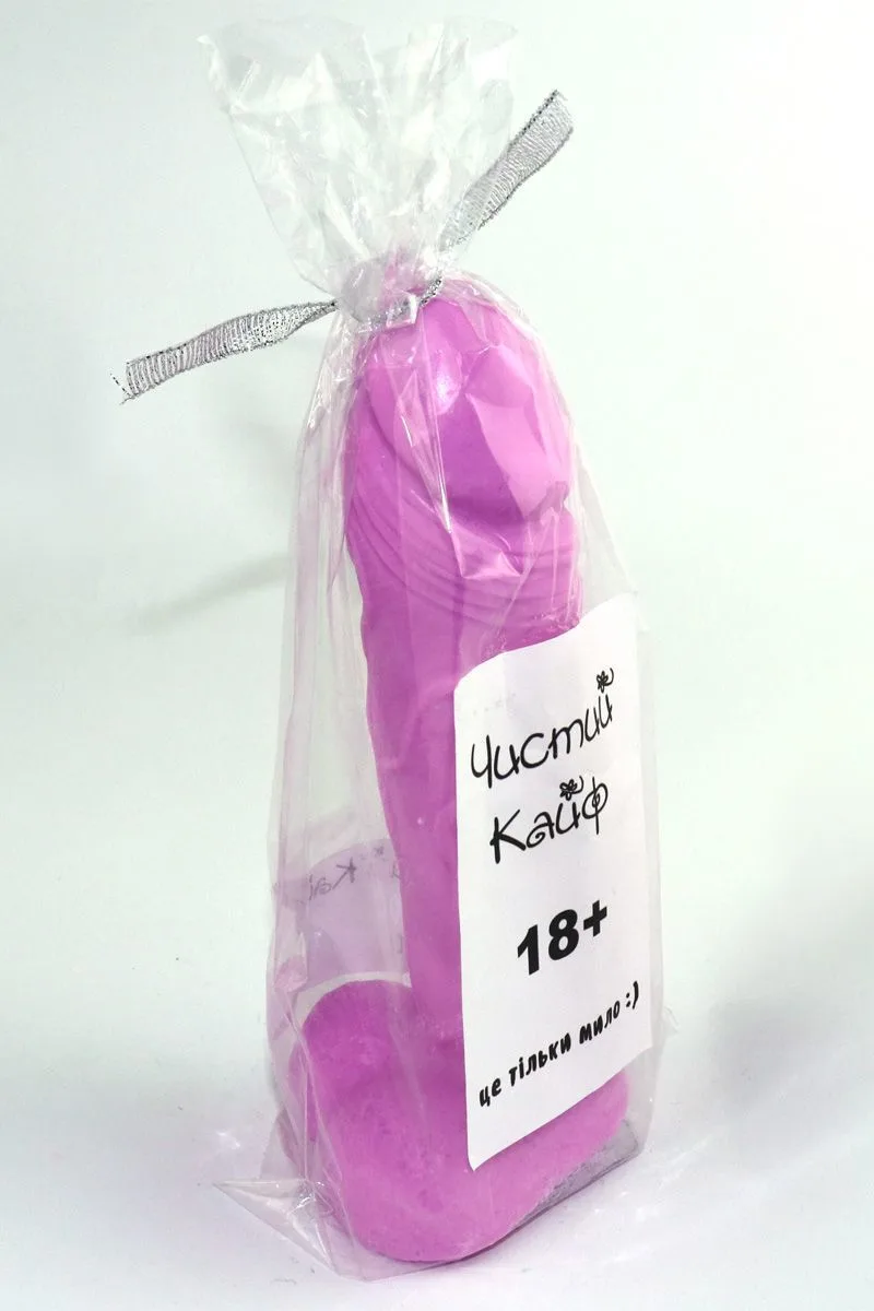 Мыло в форме пениса Чистый Кайф Violet size L, крафтове мило-член, натуральне