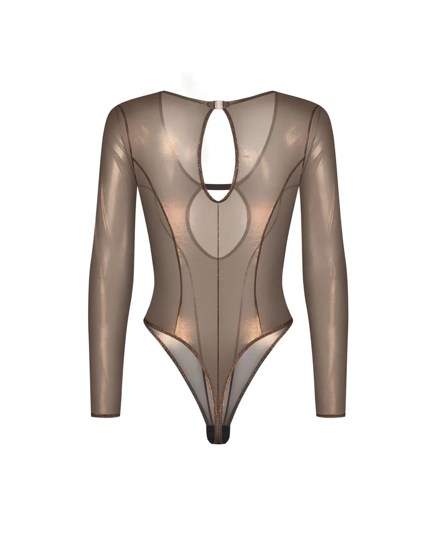 Боді Obsessive Soranna long-sleeved teddy S/M