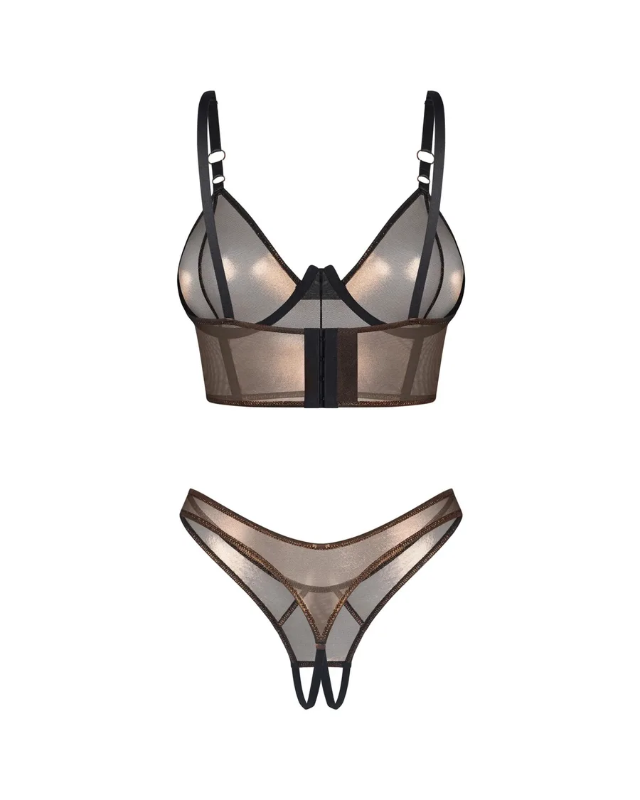 Комплект Obsessive Soranna top & crotchless thong 2XL/3XL