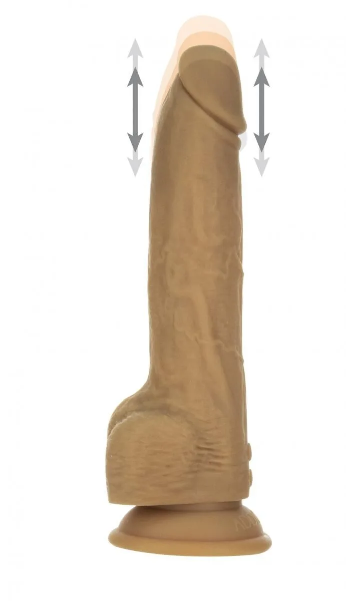 Фаллоимитатор с пульсацией Naked ADDICTION Dominic 9″ Caramel, пульт ДУ, диаметр 4,2 см
