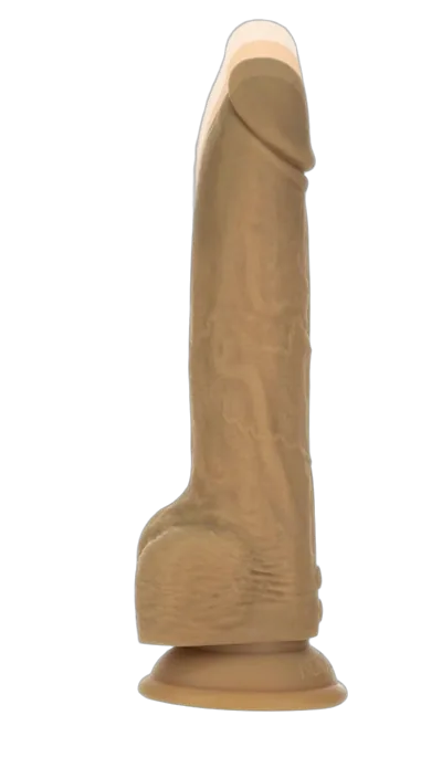 Фалоімітатор з пульсацією Naked ADDICTION Dominic 9″ Caramel, пульт ДК, діаметр 4,2 см