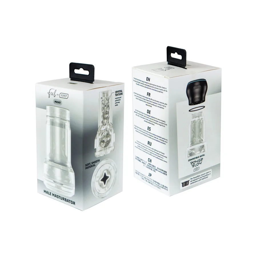 Мастурбатор Kiiroo Feel Pocket Crystal, совместим с интерактивной насадкой PowerBlow