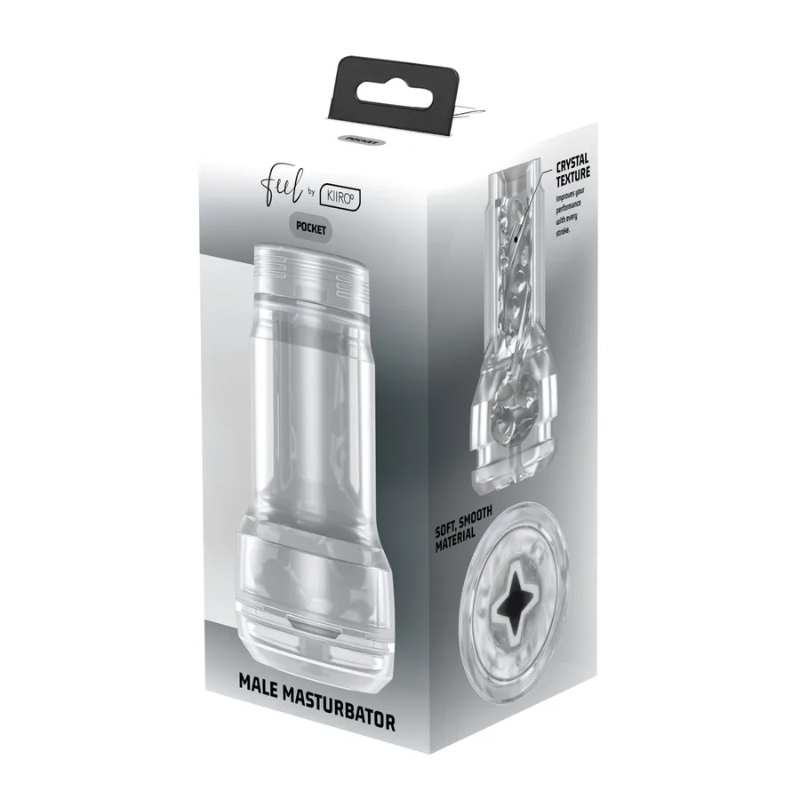 Мастурбатор Kiiroo Feel Pocket Crystal, совместим с интерактивной насадкой PowerBlow