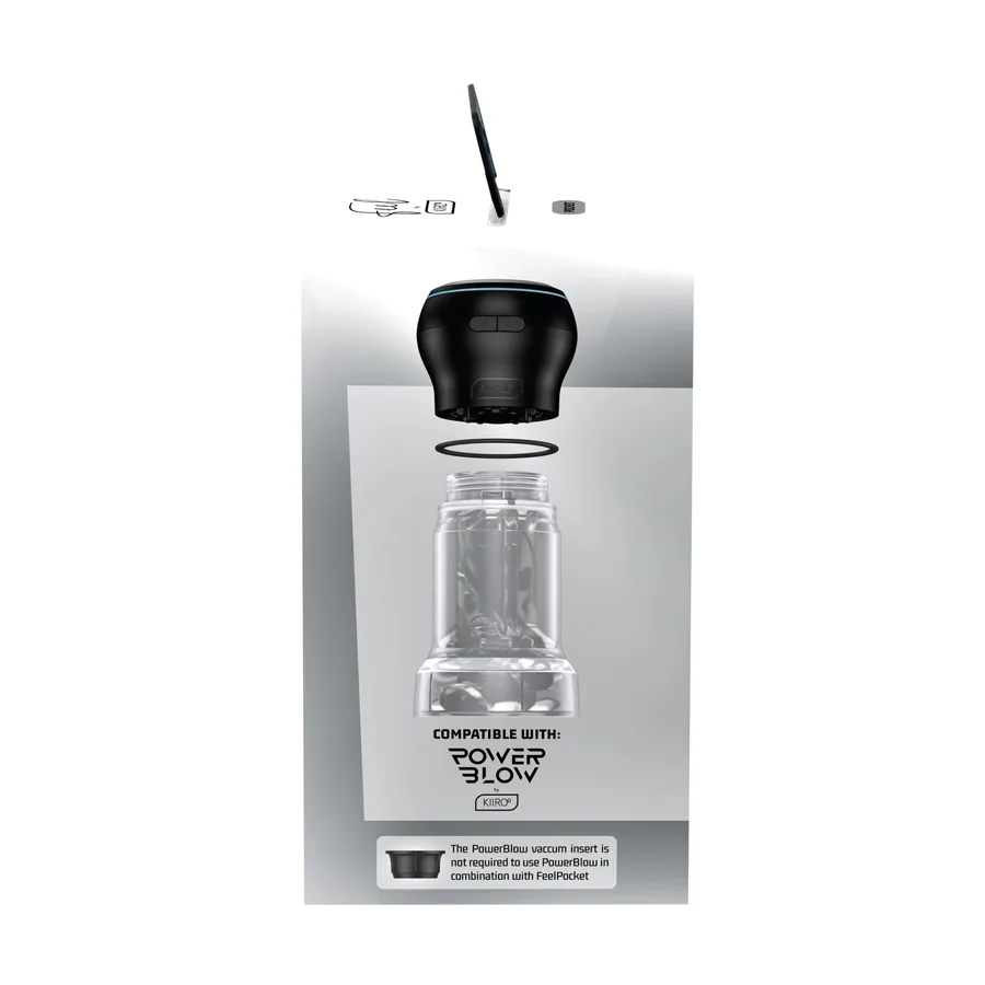 Мастурбатор Kiiroo Feel Pocket Crystal, совместим с интерактивной насадкой PowerBlow