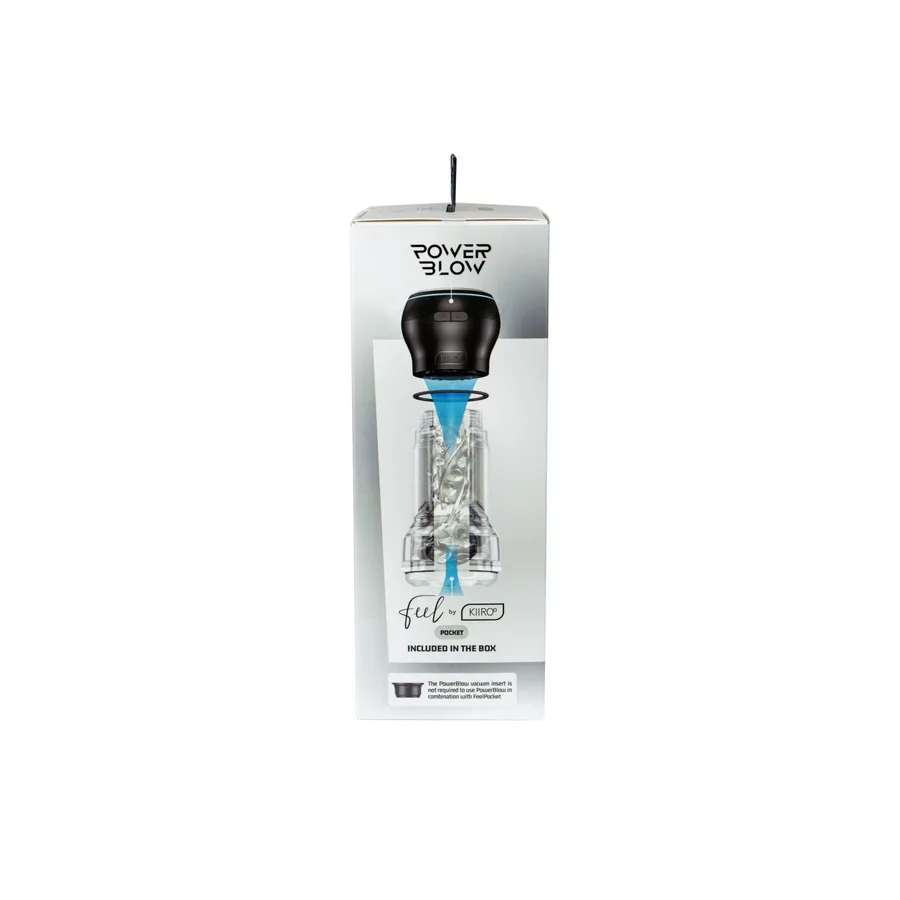 Мастурбатор Kiiroo Feel Pocket Crystal зі всмоктувальною інтерактивною насадкою PowerBlow Combo Set