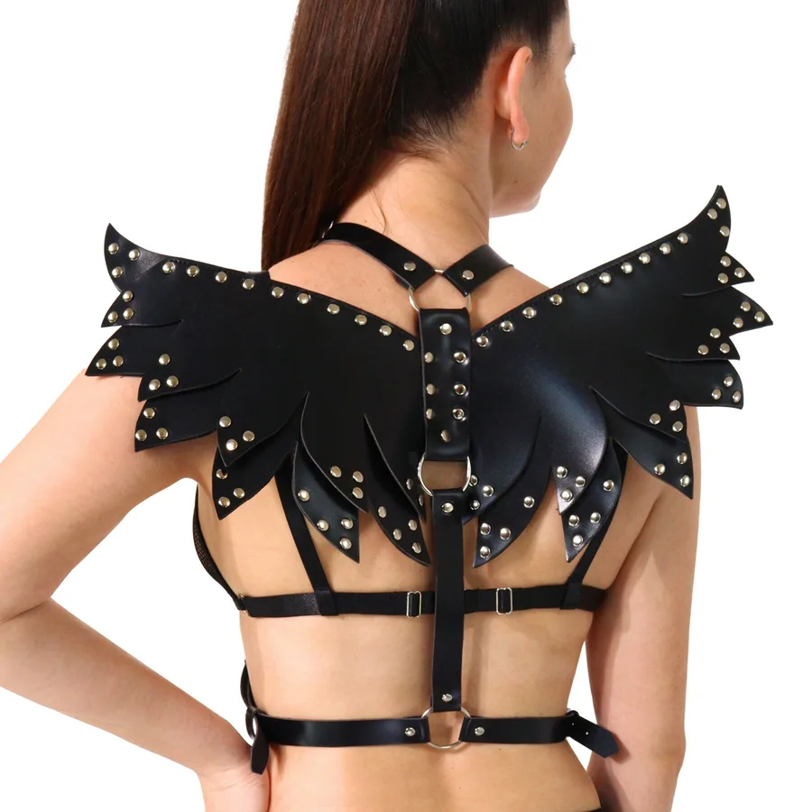 Женская портупея Art of Sex - Wings черная XS-M, экокожа