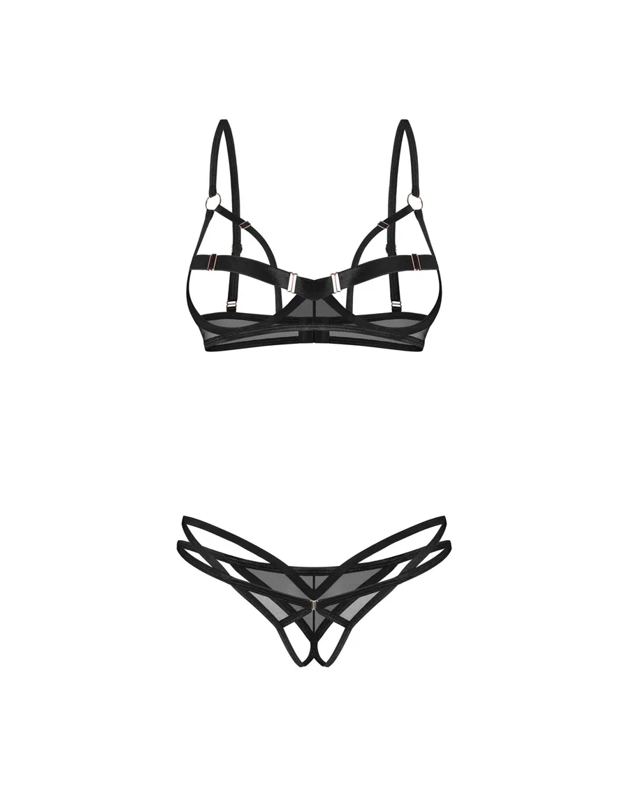 Комплект Obsessive Euridia 2-pcs crotchless set XL/2XL