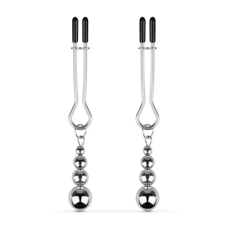Зажимы для сосков Bedroom Fantasies: Nipple Clamps with Beaded Chain - Silver