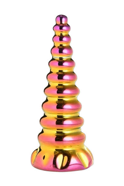 Фэнтезийный стеклянный фаллоимитатор Creature Cocks Twilight Rainbow Glass Dildo, 16 см