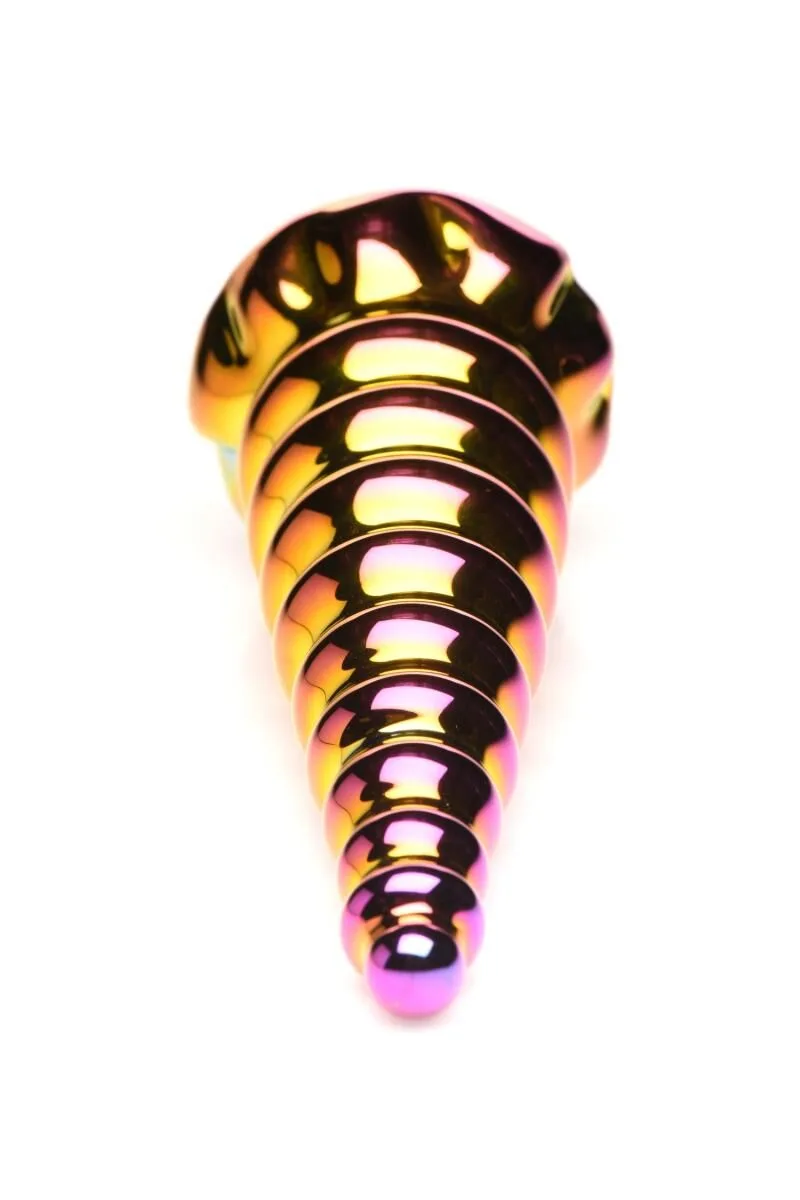 Фентезійний скляний фалоімітатор Creature Cocks Twilight Rainbow Glass Dildo, 16 см