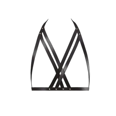 Портупея Bijoux Indiscrets MAZE — Halter Bra Harness Black