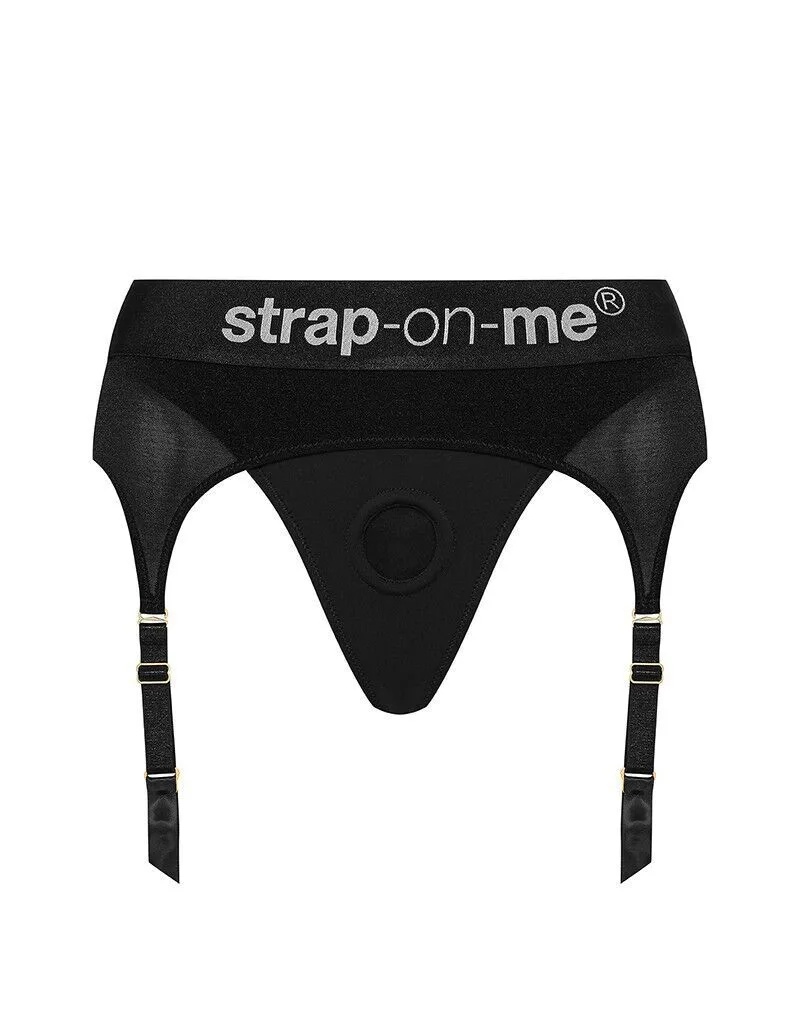 Трусы для страпона с подвязками для чулок Strap-On-Me REBEL HARNESS - XS